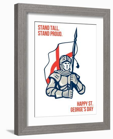 Stand Tall Proud English Happy St George Greeting Card-patrimonio-Framed Art Print