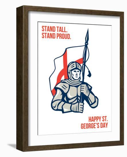 Stand Tall Proud English Happy St George Greeting Card-patrimonio-Framed Art Print