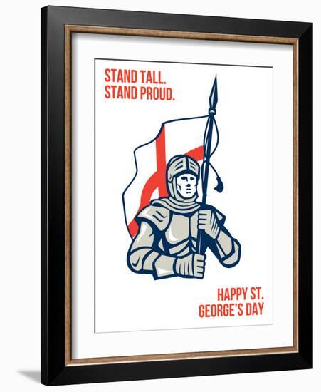 Stand Tall Proud English Happy St George Greeting Card-patrimonio-Framed Art Print