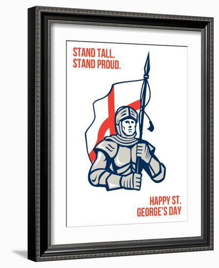 Stand Tall Proud English Happy St George Greeting Card-patrimonio-Framed Art Print