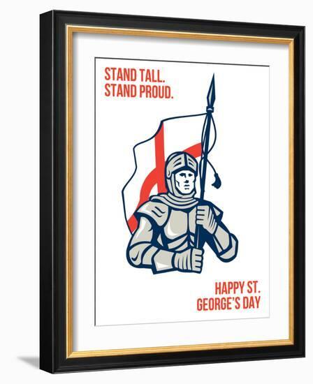 Stand Tall Proud English Happy St George Greeting Card-patrimonio-Framed Art Print