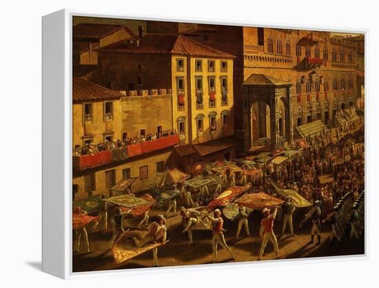 Standard Bearers, from Procession of Contrade for the Palio of 18 and 19 August 1818-Francesco Nenci-Framed Premier Image Canvas