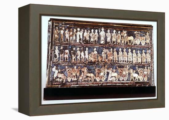 Standard of Ur, the War Side, from the Royal Cemetery at Ur, Sumerian, C2500 Bc-null-Framed Premier Image Canvas