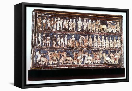 Standard of Ur, the War Side, from the Royal Cemetery at Ur, Sumerian, C2500 Bc-null-Framed Premier Image Canvas