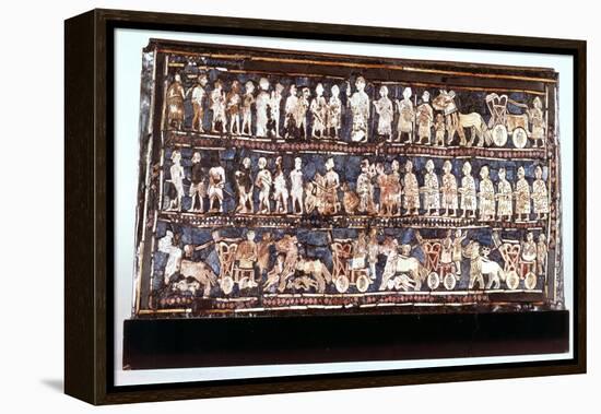 Standard of Ur, the War Side, from the Royal Cemetery at Ur, Sumerian, C2500 Bc-null-Framed Premier Image Canvas