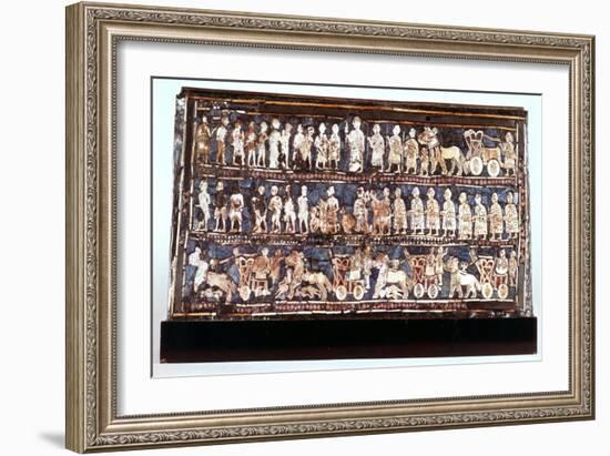 Standard of Ur, the War Side, from the Royal Cemetery at Ur, Sumerian, C2500 Bc-null-Framed Giclee Print