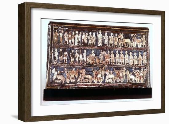 Standard of Ur, the War Side, from the Royal Cemetery at Ur, Sumerian, C2500 Bc-null-Framed Giclee Print