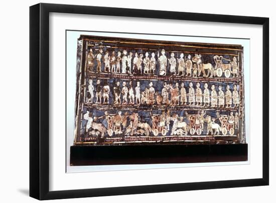 Standard of Ur, the War Side, from the Royal Cemetery at Ur, Sumerian, C2500 Bc-null-Framed Giclee Print