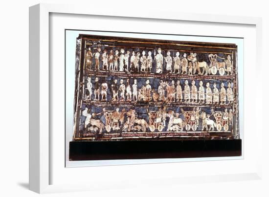 Standard of Ur, the War Side, from the Royal Cemetery at Ur, Sumerian, C2500 Bc-null-Framed Giclee Print