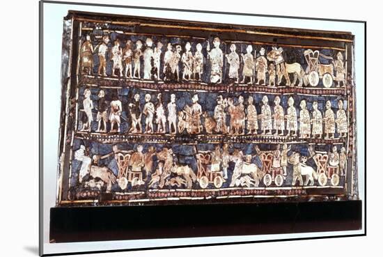 Standard of Ur, the War Side, from the Royal Cemetery at Ur, Sumerian, C2500 Bc-null-Mounted Giclee Print