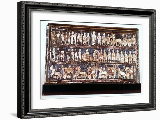 Standard of Ur, the War Side, from the Royal Cemetery at Ur, Sumerian, C2500 Bc-null-Framed Giclee Print