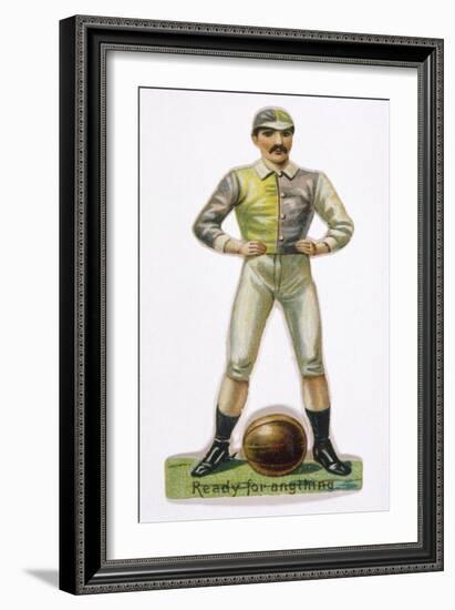 Standing Astride a Football This Man is Ready to Play-null-Framed Art Print