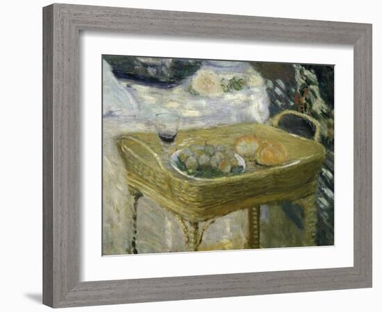 Standing Basket with Fruit, Bread and Glass of Wine, from Le Déjeuner, Lunch, C. 1873-74, Detail-Claude Monet-Framed Giclee Print