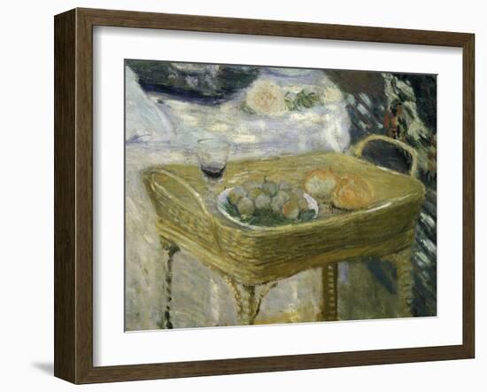 Standing Basket with Fruit, Bread and Glass of Wine, from Le Déjeuner, Lunch, C. 1873-74, Detail-Claude Monet-Framed Giclee Print