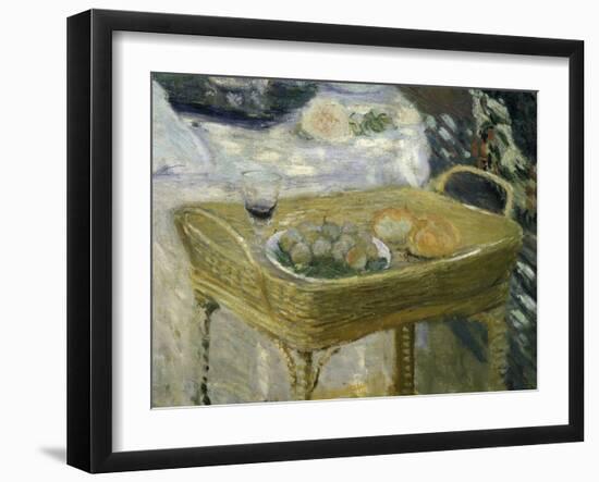 Standing Basket with Fruit, Bread and Glass of Wine, from Le Déjeuner, Lunch, C. 1873-74, Detail-Claude Monet-Framed Giclee Print