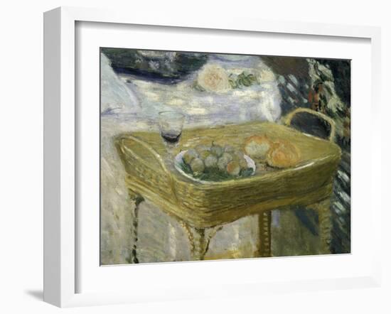 Standing Basket with Fruit, Bread and Glass of Wine, from Le Déjeuner, Lunch, C. 1873-74, Detail-Claude Monet-Framed Giclee Print