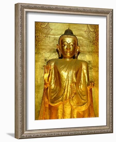 Standing Buddha Statue, Ananda Pahto Temple, Bagan (Pagan), Myanmar (Burma)-Gavin Hellier-Framed Photographic Print