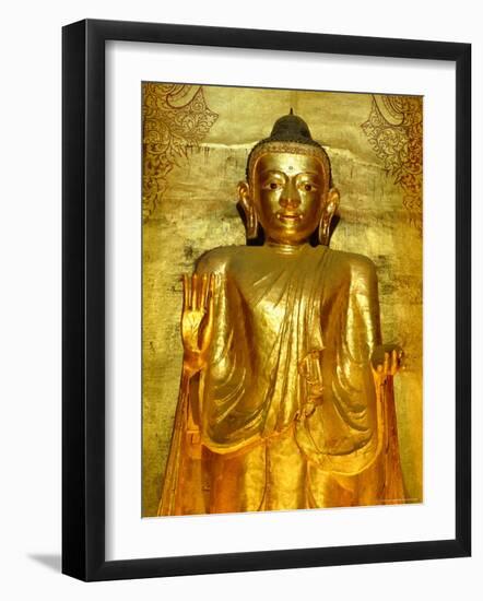 Standing Buddha Statue, Ananda Pahto Temple, Bagan (Pagan), Myanmar (Burma)-Gavin Hellier-Framed Photographic Print