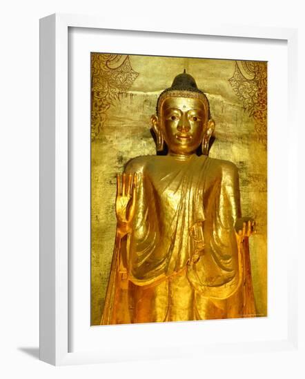 Standing Buddha Statue, Ananda Pahto Temple, Bagan (Pagan), Myanmar (Burma)-Gavin Hellier-Framed Photographic Print