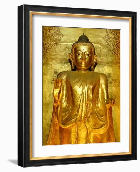 Standing Buddha Statue, Ananda Pahto Temple, Bagan (Pagan), Myanmar (Burma)-Gavin Hellier-Framed Photographic Print