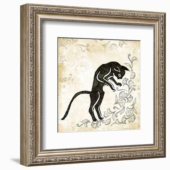 Standing Burlap Cat-Alan Hopfensperger-Framed Art Print