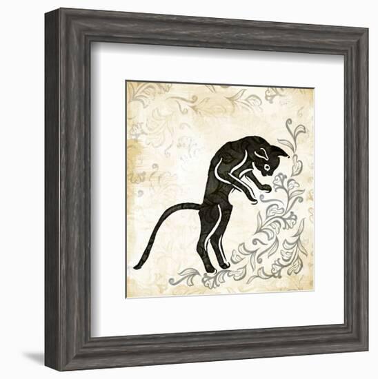 Standing Burlap Cat-Alan Hopfensperger-Framed Art Print