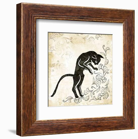 Standing Burlap Cat-Alan Hopfensperger-Framed Art Print