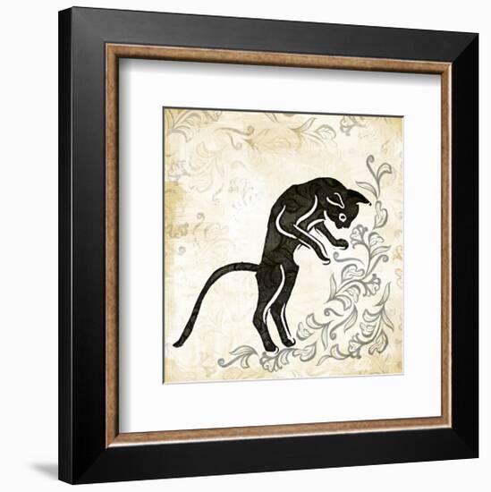 Standing Burlap Cat-Alan Hopfensperger-Framed Art Print