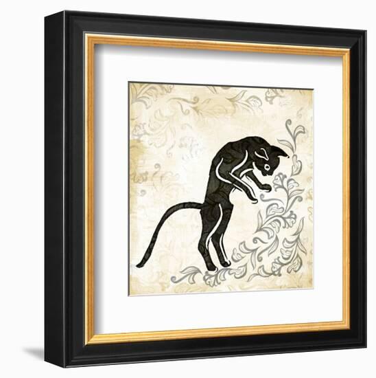 Standing Burlap Cat-Alan Hopfensperger-Framed Art Print