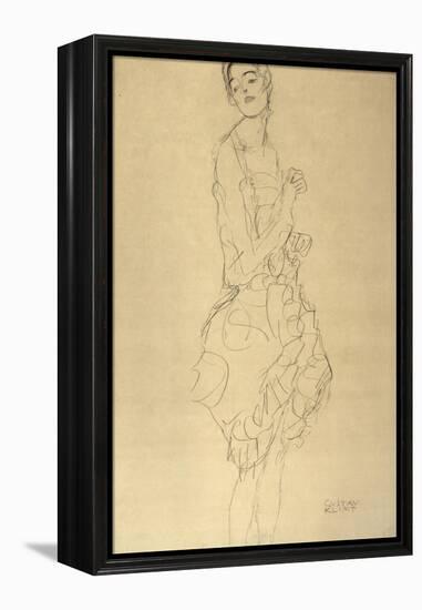 Standing Dancer in Profile-Gustav Klimt-Framed Premier Image Canvas