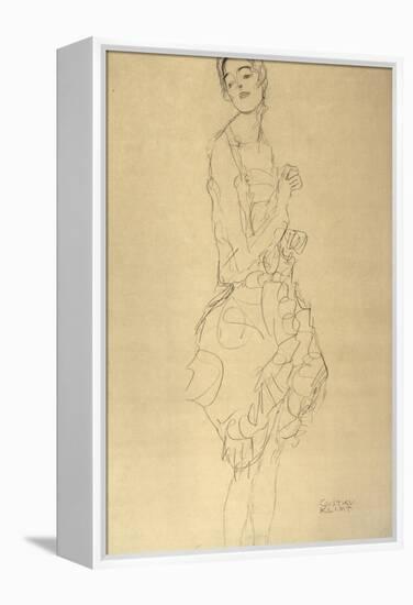 Standing Dancer in Profile-Gustav Klimt-Framed Premier Image Canvas