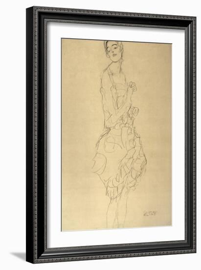 Standing Dancer in Profile-Gustav Klimt-Framed Giclee Print