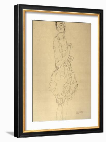 Standing Dancer in Profile-Gustav Klimt-Framed Giclee Print