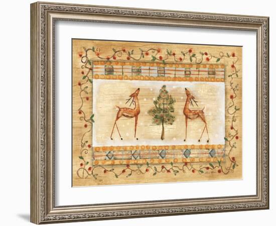 Standing Deer with Tree-Cheri Blum-Framed Art Print