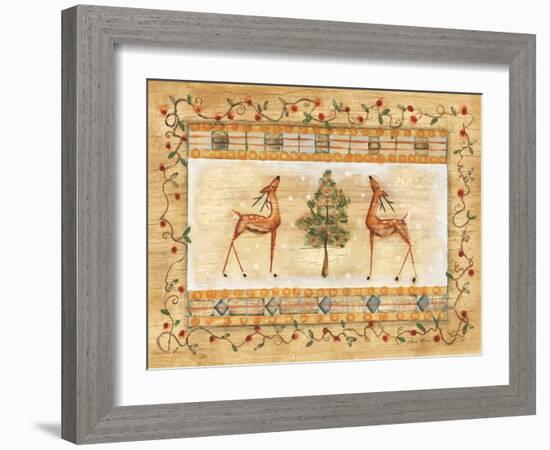 Standing Deer with Tree-Cheri Blum-Framed Art Print