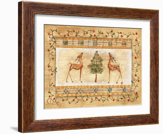 Standing Deer with Tree-Cheri Blum-Framed Art Print