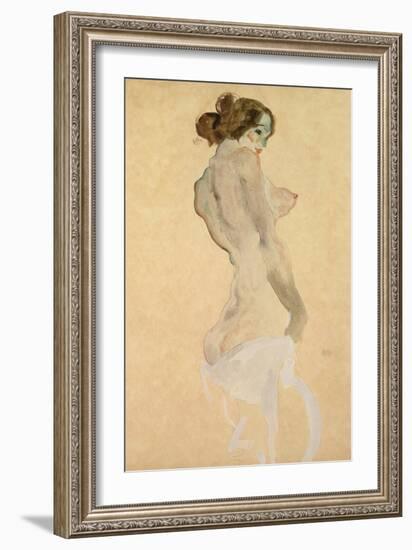 Standing Female Nude, 1912-Egon Schiele-Framed Giclee Print