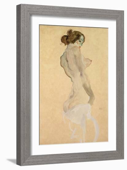 Standing Female Nude, 1912-Egon Schiele-Framed Giclee Print