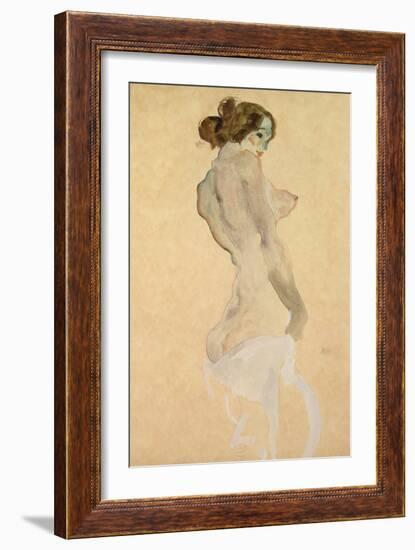 Standing Female Nude, 1912-Egon Schiele-Framed Giclee Print