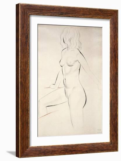 Standing Female Nude, 1927-Eric Gill-Framed Giclee Print