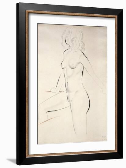 Standing Female Nude, 1927-Eric Gill-Framed Giclee Print