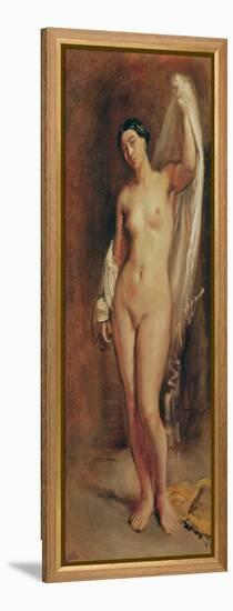 Standing Female Nude, Study For the Central Figure of The Tepidarium, 1853-Theodore Chasseriau-Framed Premier Image Canvas
