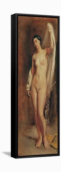 Standing Female Nude, Study For the Central Figure of The Tepidarium, 1853-Theodore Chasseriau-Framed Premier Image Canvas