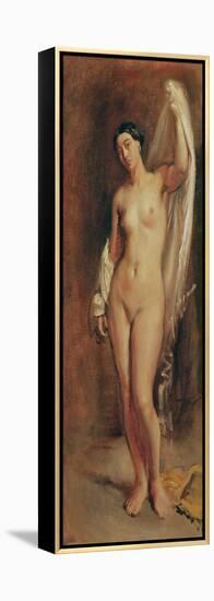 Standing Female Nude, Study For the Central Figure of The Tepidarium, 1853-Theodore Chasseriau-Framed Premier Image Canvas