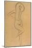 Standing Female Nude with Raised Right Leg-Gustav Klimt-Mounted Giclee Print