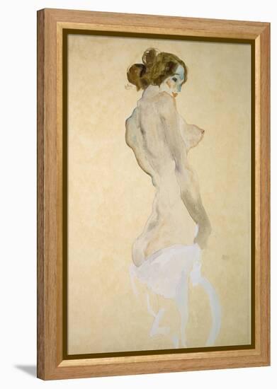 Standing Female Nude with White Shirt, 1912-Egon Schiele-Framed Premier Image Canvas