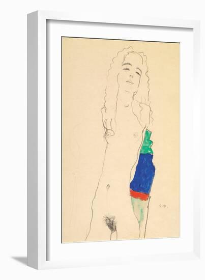 Standing Female Nude-Egon Schiele-Framed Giclee Print