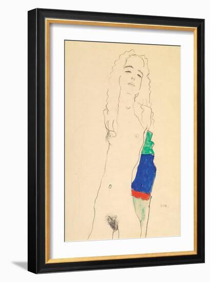 Standing Female Nude-Egon Schiele-Framed Giclee Print