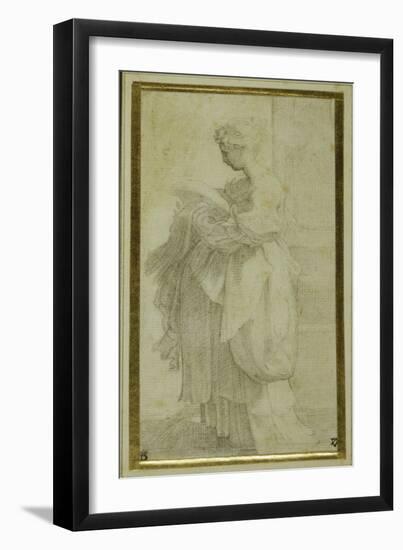 Standing Figure of a Girl with Bulky Draperies-Parmigianino-Framed Giclee Print