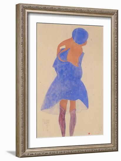 Standing Girl, Back View, 1908-Egon Schiele-Framed Giclee Print